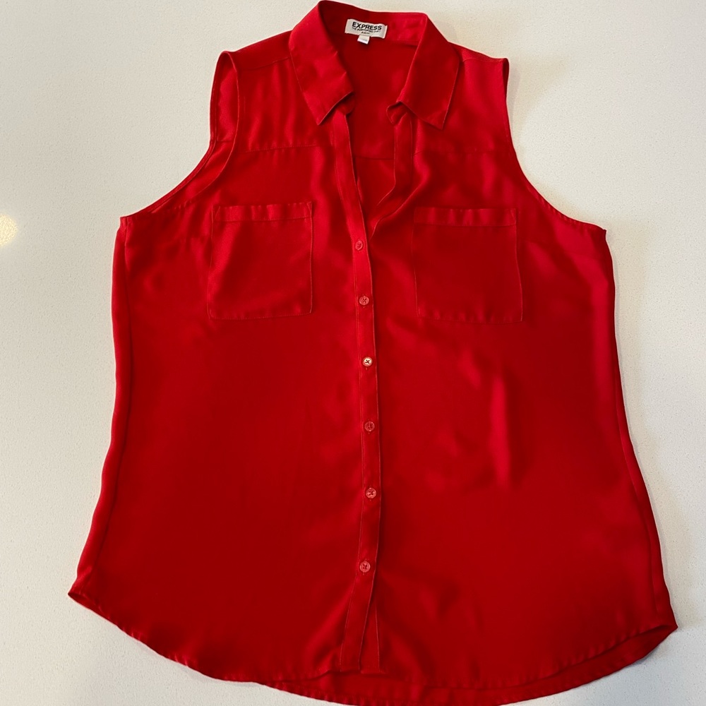 Express, Sleeveless Button Down, Tasteful Flare